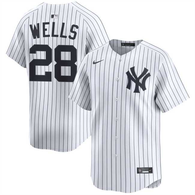 Men%27s New York Yankees #28 Austin Wells White 2025 Home Limited Stitched Jersey Dzhi